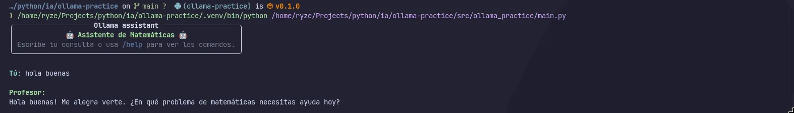 Pantalla 1 de Math Assistant CLI