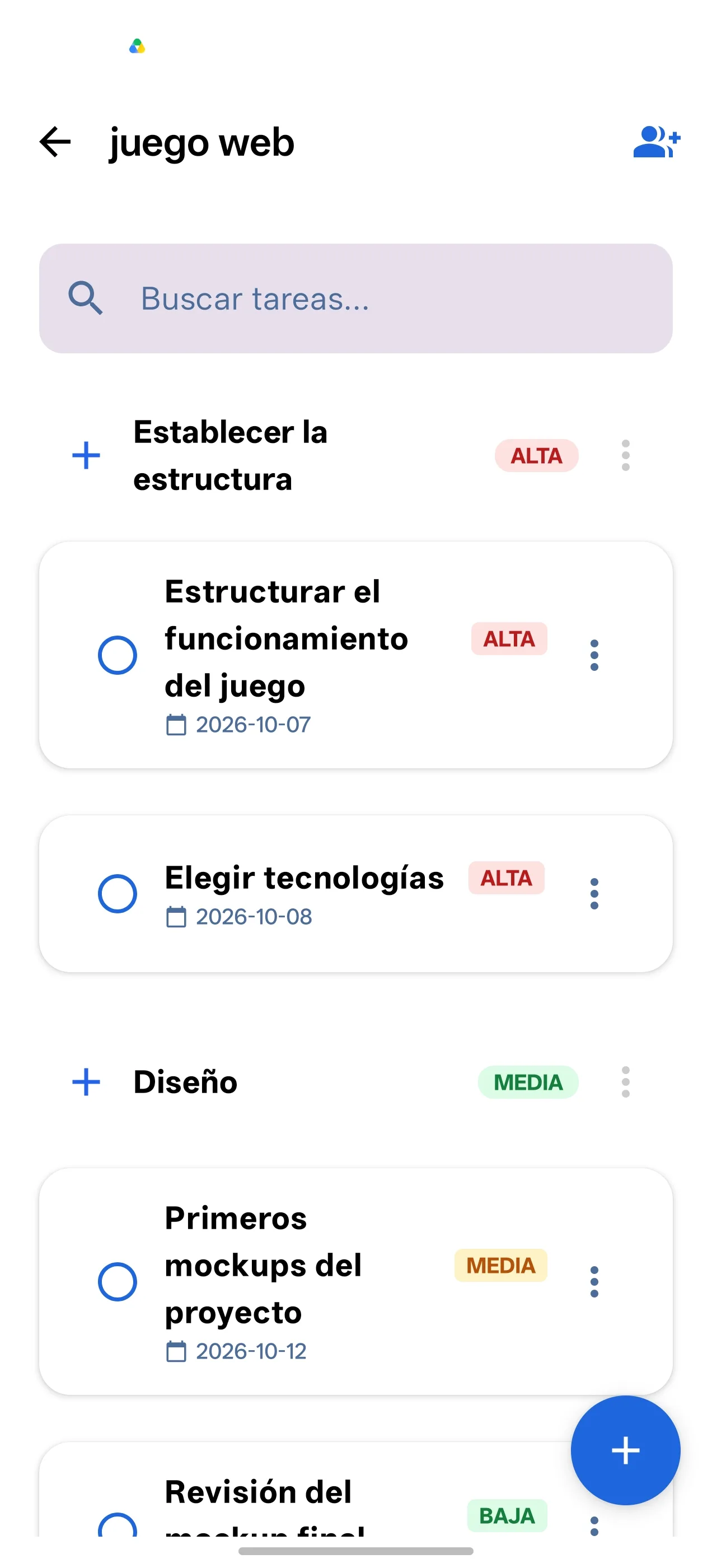 Pantalla 2 de Project Manager